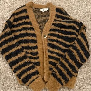 Jessica Simpson Brown and Black Striped Cardigan